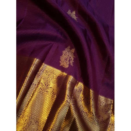 Exclusive Pure Kanchipuram Silk Saree with Vairaoosi Weaving, Parrot Buttas & Rich Zari Pallu