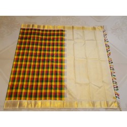 Pure Kanjivaram Silk Saree  - Checked