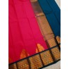 Semi Silk Kanjivaram  Saree Korvai - Dark Pink