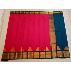 Semi Silk Kanjivaram  Saree Korvai - Dark Pink