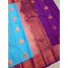 Semi Silk Kanjivaram  Saree Korvai - Blue