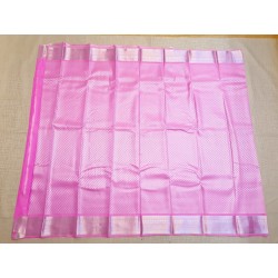 Semi Silk Saree  - Silver Zari Pink