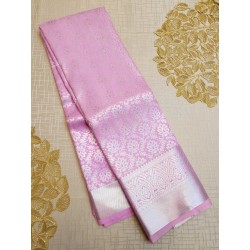 Semi Silk Saree  - Silver Zari