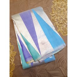 8Kol Pure Kanjivaram Silk Saree  - Blue With Silver Zari