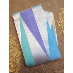 8Kol Pure Kanjivaram Silk Saree  - Blue With Silver Zari