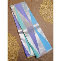 8Kol Pure Kanjivaram Silk Saree  - Blue With Silver Zari