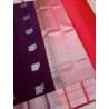 Semi Silk  Saree Korvai - Silver Zari