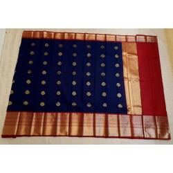 Semi Silk  Saree Korvai - Dark Blue