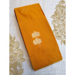 Semi Silk  Saree Korvai - Yellow