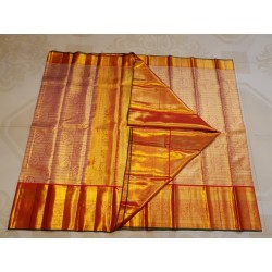 2G Pure Kanjivaram Silk Saree-Tissue - Red