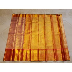 2G Pure Kanjivaram Silk Saree-Tissue - Red