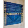 3Gram Pure Zari Kanjivaram Silk Saree - Peacock Blue-checks - Kattam