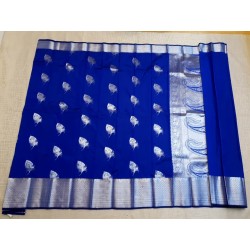 Semi Silk  Saree Korvai - Blue