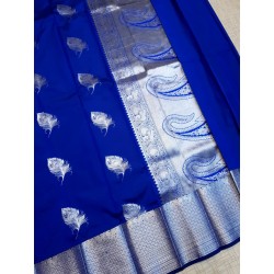 Semi Silk  Saree Korvai - Blue