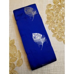 Semi Silk  Saree Korvai - Blue
