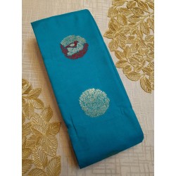 Semi Silk  Saree Korvai - Blue