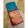 Semi Silk  Saree Korvai - Blue