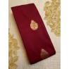 Semi Silk  Saree Korvai - Maroon