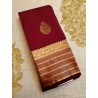 Semi Silk  Saree Korvai - Maroon