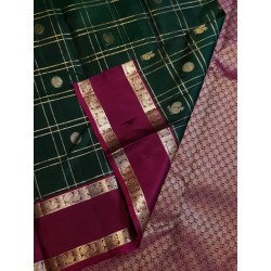 Pure Kanjivaram Silk Saree - Dark Green