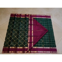 Pure Kanjivaram Silk Saree - Dark Green