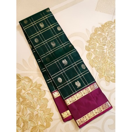 Pure Kanjivaram Silk Saree - Dark Green