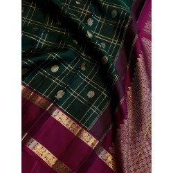 Pure Kanjivaram Silk Saree - Dark Green