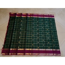 Pure Kanjivaram Silk Saree - Dark Green