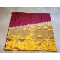 8Kol Pure Kanjivaram Silk Saree  - Golden With Maroon
