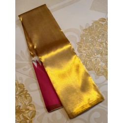 8Kol Pure Kanjivaram Silk Saree  - Golden With Maroon