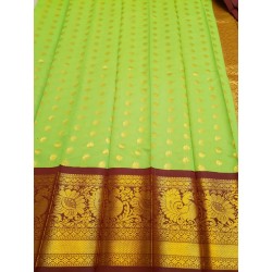 Premium Silkcotton Sarees - Green Brown