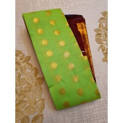 Premium Silkcotton Sarees - Green Brown