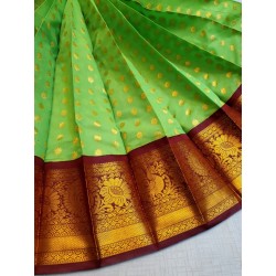 Premium Silkcotton Sarees - Green Brown