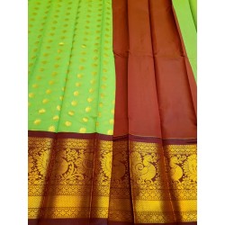 Premium Silkcotton Sarees - Green Brown