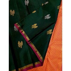 Pure Kanjivaram Silk Saree -Dark Green