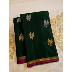 Pure Kanjivaram Silk Saree -Dark Green