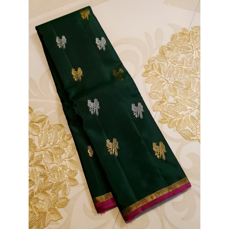 Pure Kanjivaram Silk Saree -Dark Green