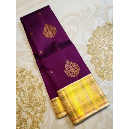 Pure Kanjivaram Silk Saree  - Purple