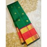 Pure Kanjivaram Silk Saree  - Green With Red