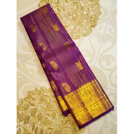 Pure Kanjivaram Silk Saree  - Purple