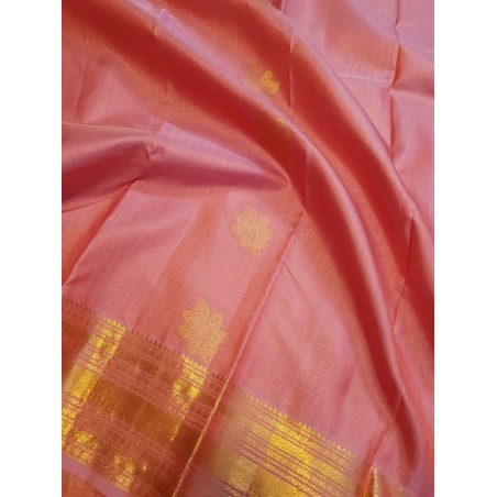 Pure Kanjivaram Silk Saree  - Peach