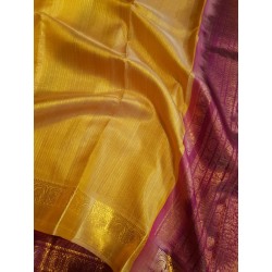 Pure Kanjivaram Silk Saree  - Yellow