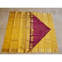 Pure Kanjivaram Silk Saree  - Yellow