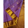 2G Pure Kanchipuram Silk Saree with dark Lavender with contrast brown Blouse