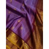 2G Pure Kanchipuram Silk Saree with dark Lavender with contrast brown Blouse
