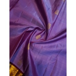 2G Pure Kanchipuram Silk Saree with dark Lavender with contrast brown Blouse