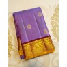 2G Pure Kanchipuram Silk Saree with dark Lavender with contrast brown Blouse