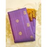 2G Pure Kanchipuram Silk Saree with dark Lavender with contrast brown Blouse