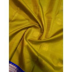 Pure Korvai Kanjivaram Silk Saree  - Green With Blue
