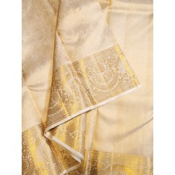 2G Pure Kanjivaram Silk Saree  - White